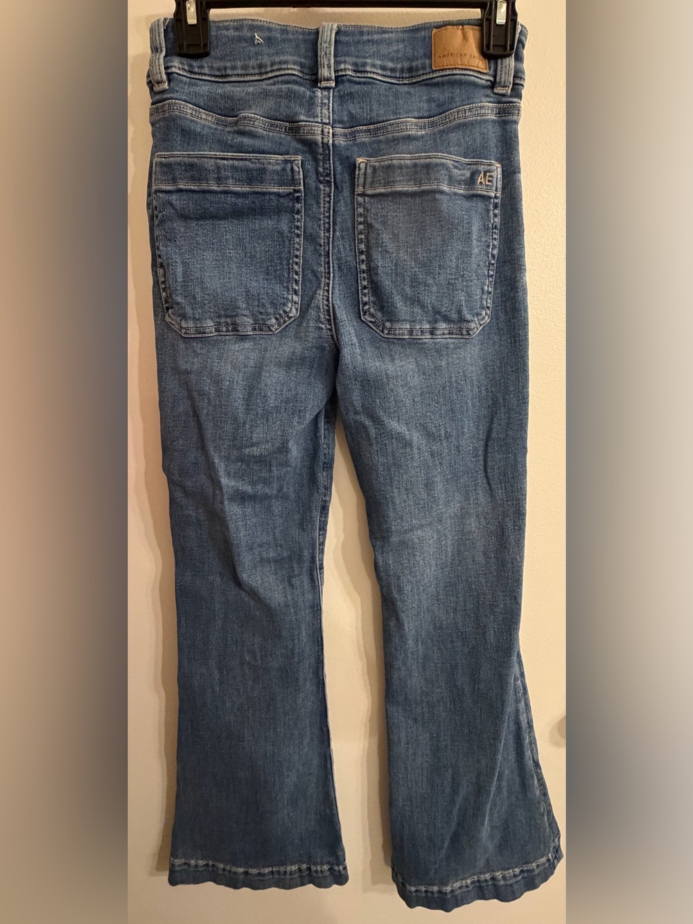 American Eagle Outfitters Women's Mid Blue Flare Jeans